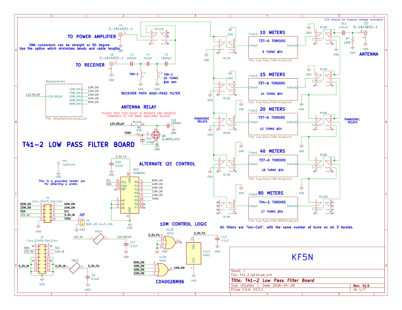 T41-2 Low Pass Filter Schematic